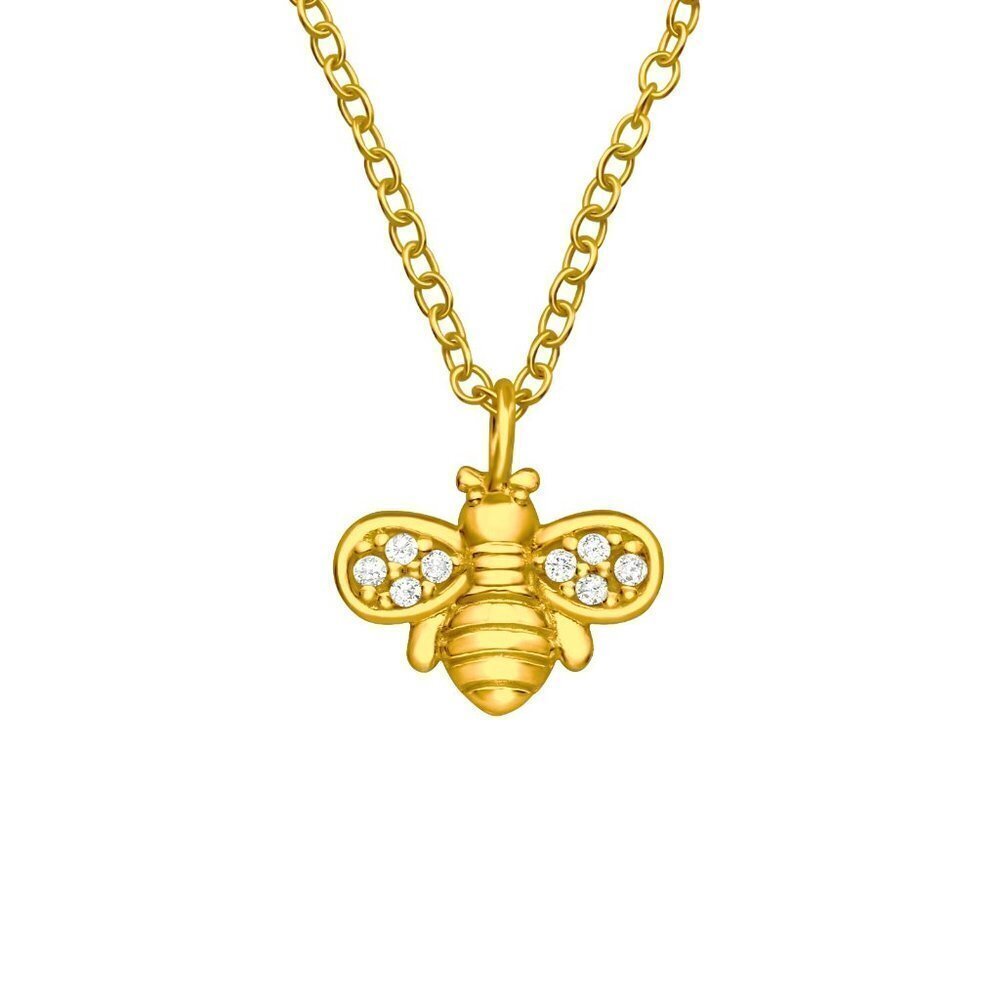 14k Gold Vermeil Dainty Bumble Bee Necklace